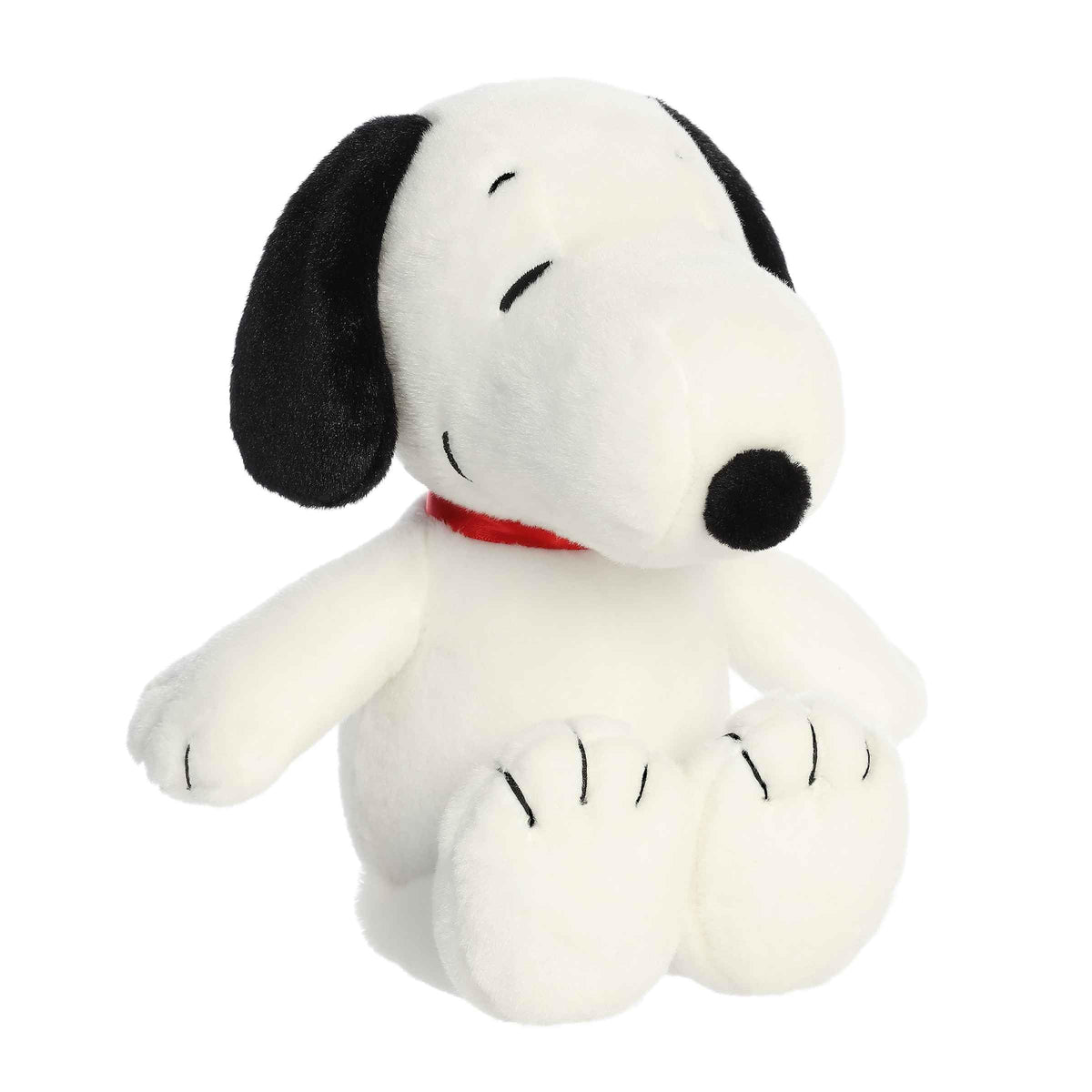 Aurora Snoopy stuffed animal face for comforting cuddles and Peanuts nostalgia.