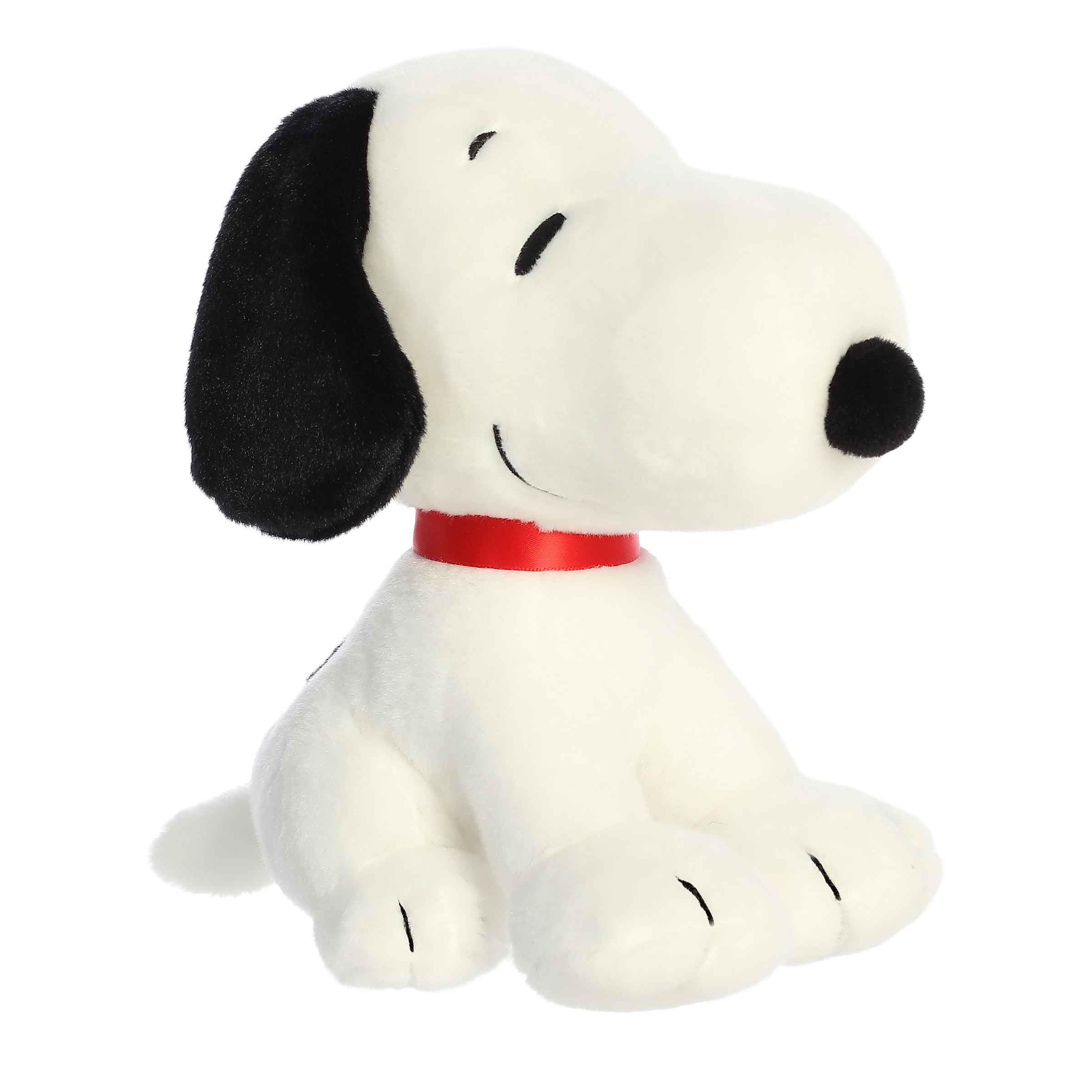 Aurora Snoopy stuffed animal front view, a cozy cuddle buddy for fans and kids.