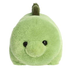 Aurora Spudsters Stevie Stegosaurus plush side view highlights round shape for hugs.
