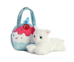 Aurora Sweets Kitty dress-up accessory with colorful carrier for pretend birthdays.