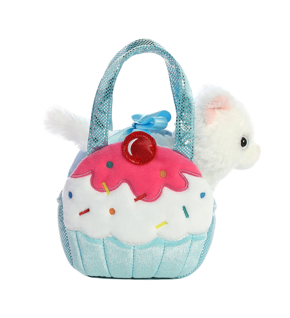 Aurora Sweets Kitty plush with removable carrier for whimsical adventures.
