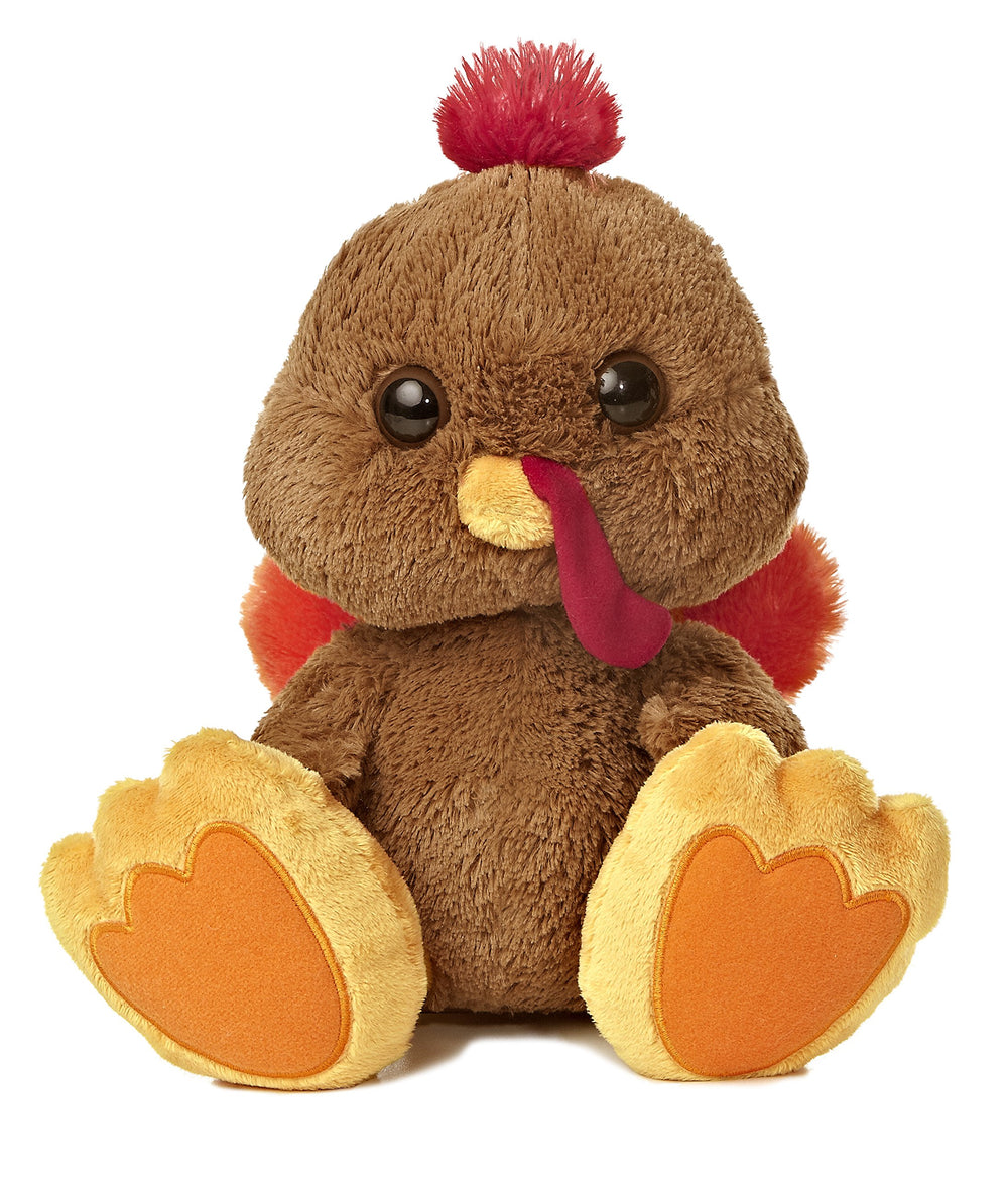 Aurora Taddle Toes Turkey plush with soft-face detail for comforting cuddle moments.