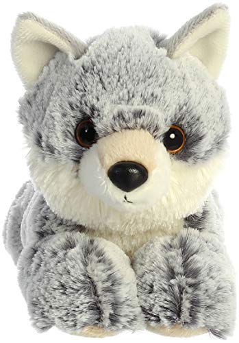 Aurora Winter Wolf plush shows cloud-soft texture for cozy cuddles.