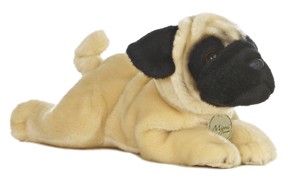 Aurora Miyoni 11-inch pug plush front view for cuddling and display