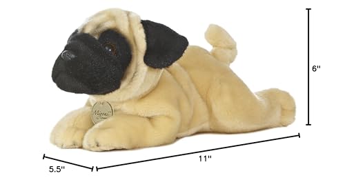 Aurora Miyoni 11-inch pug plush side view for realistic pose and charm