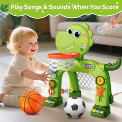 AuroTops dinosaur tail rotates with wheels for stimulating sensory exploration.