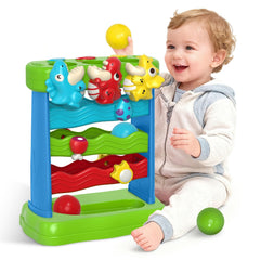 AuroTops dinosaur designs and bright buttons invite tactile exploration.