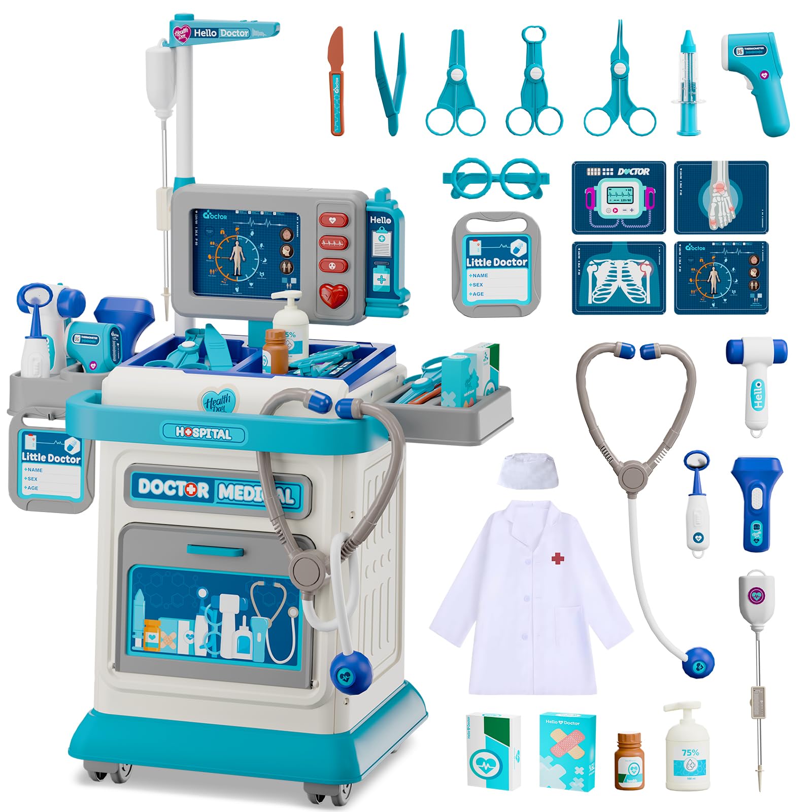 AuroTops Doctor Kit mobile cart invites imaginative play and role-play learning.