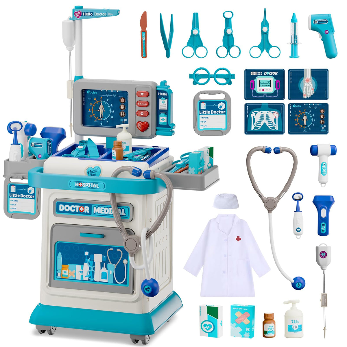 AuroTops Doctor Kit mobile cart invites imaginative play and role-play learning.