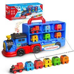 AuroTops double-decker transport truck ready for kid-friendly storage and imaginative play.