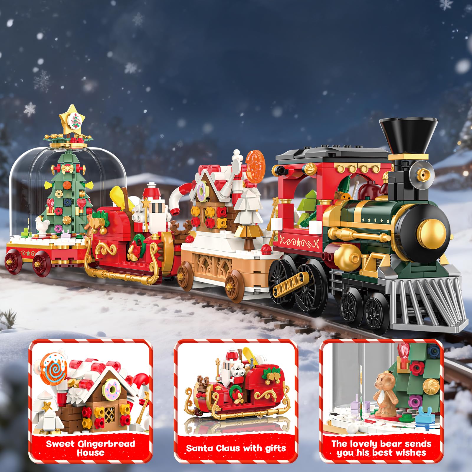 AuroTops mini Christmas tree inside the train boosts festive display.