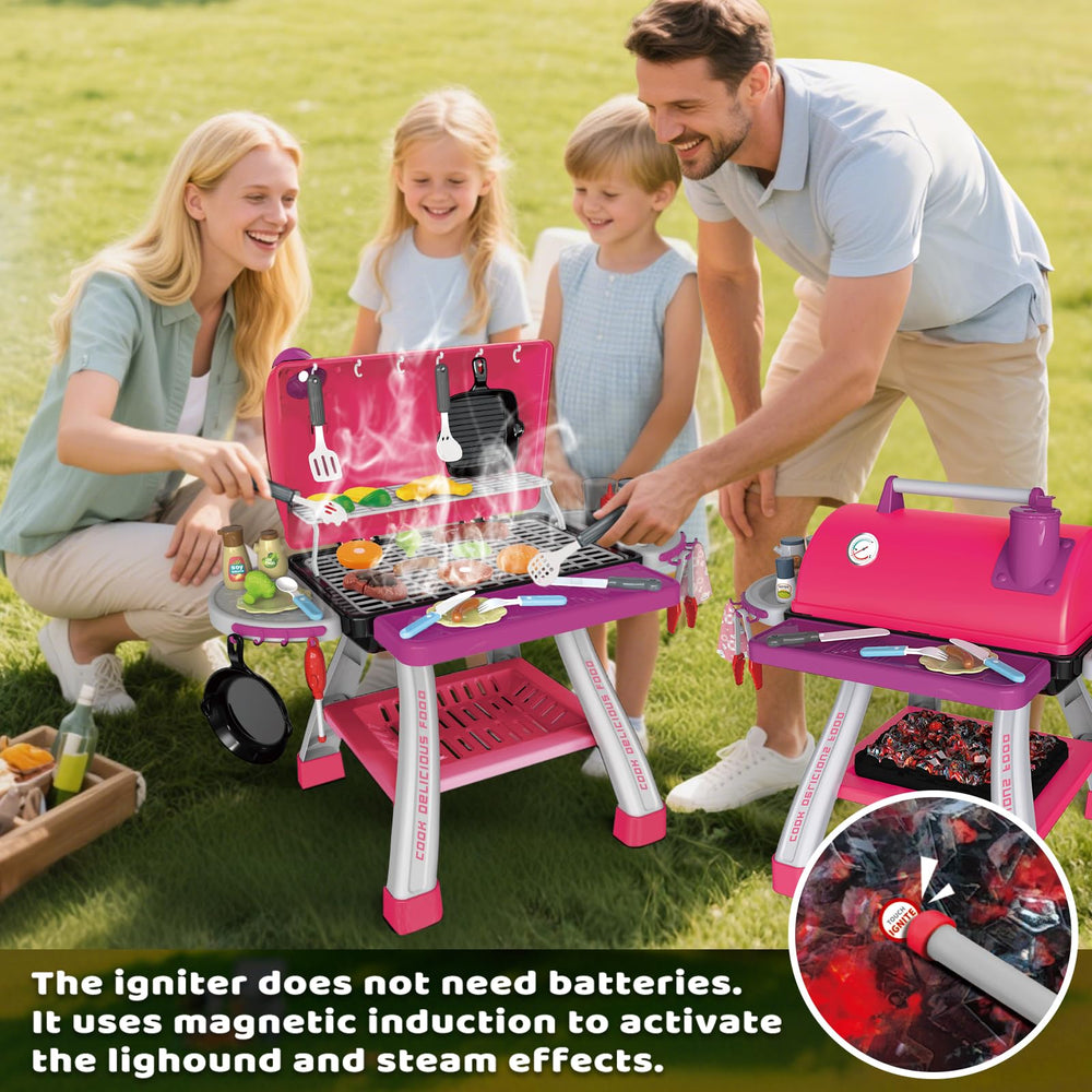 AuroTops pink grill canopy with storage area keeps pieces organized