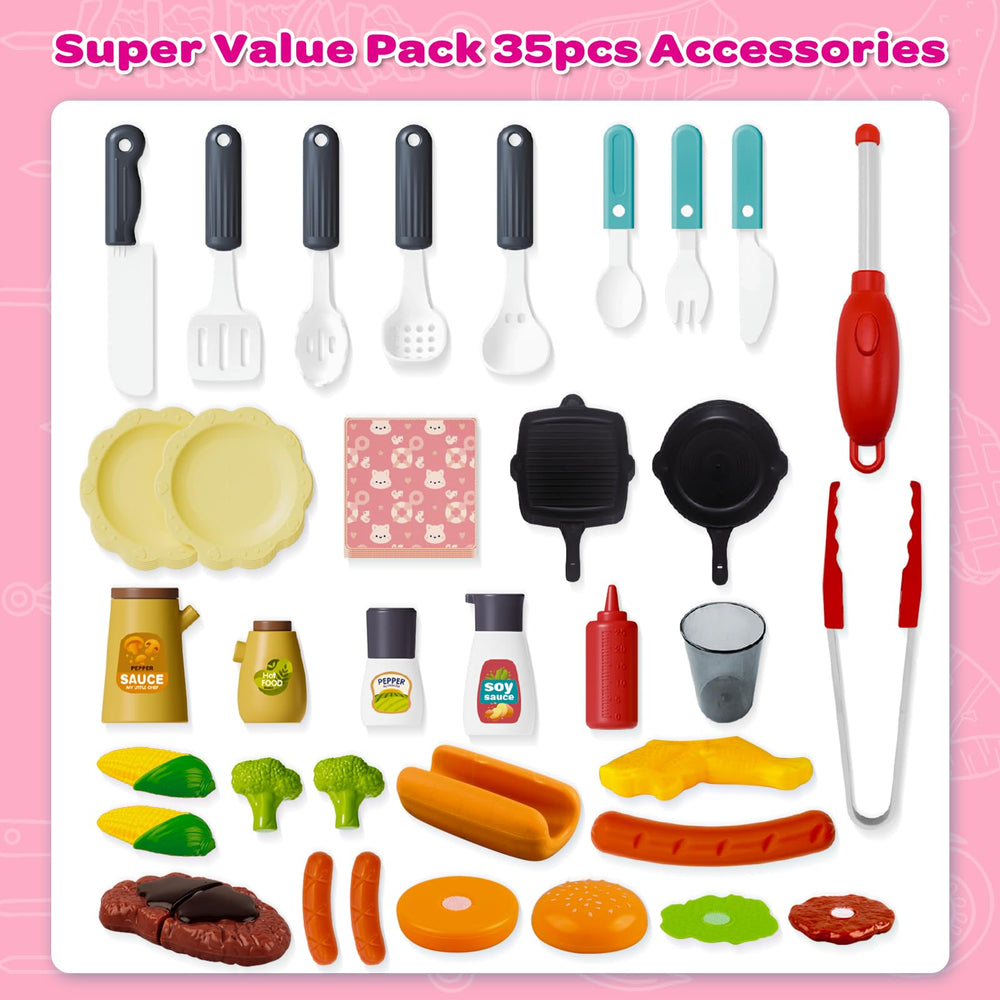 AuroTops pink kitchen playset encouraging hands-on cooking pretend play