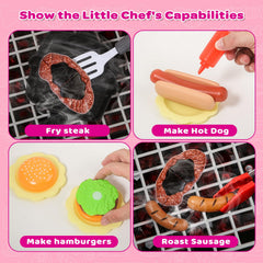 AuroTops pink grill toy emits light and sound for immersive cooking