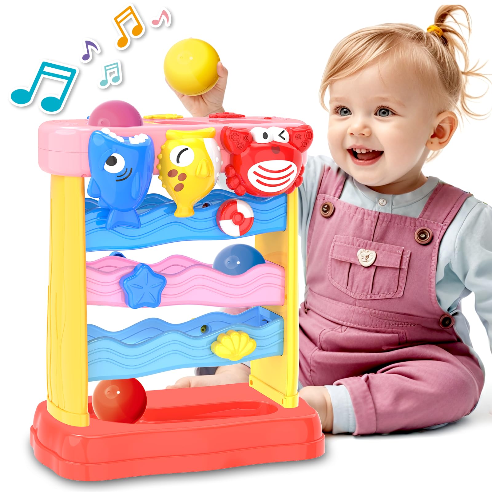AuroTops Pound A Ball blue shark design with engaging lights for toddlers' curiosity