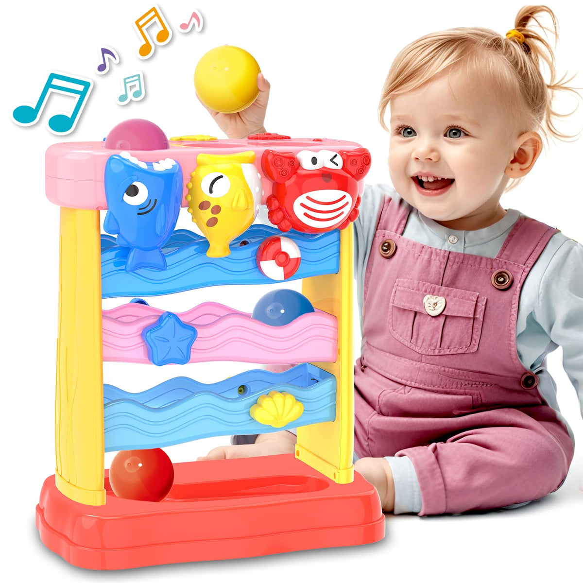 AuroTops Pound A Ball blue shark design with engaging lights for toddlers' curiosity