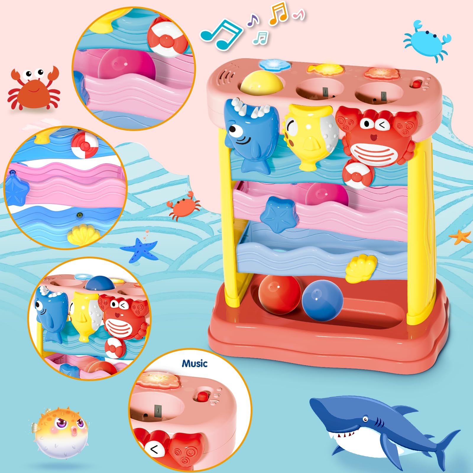 AuroTops Pound A Ball toddler pounding action supports early motor skills