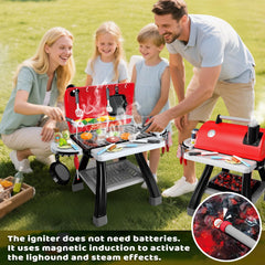 AuroTops realistic smoke and sizzle simulate barbecue safely during play.