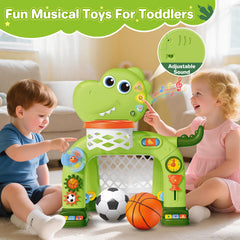 AuroTops two-in-one sports playset offers basketball and soccer practice options.