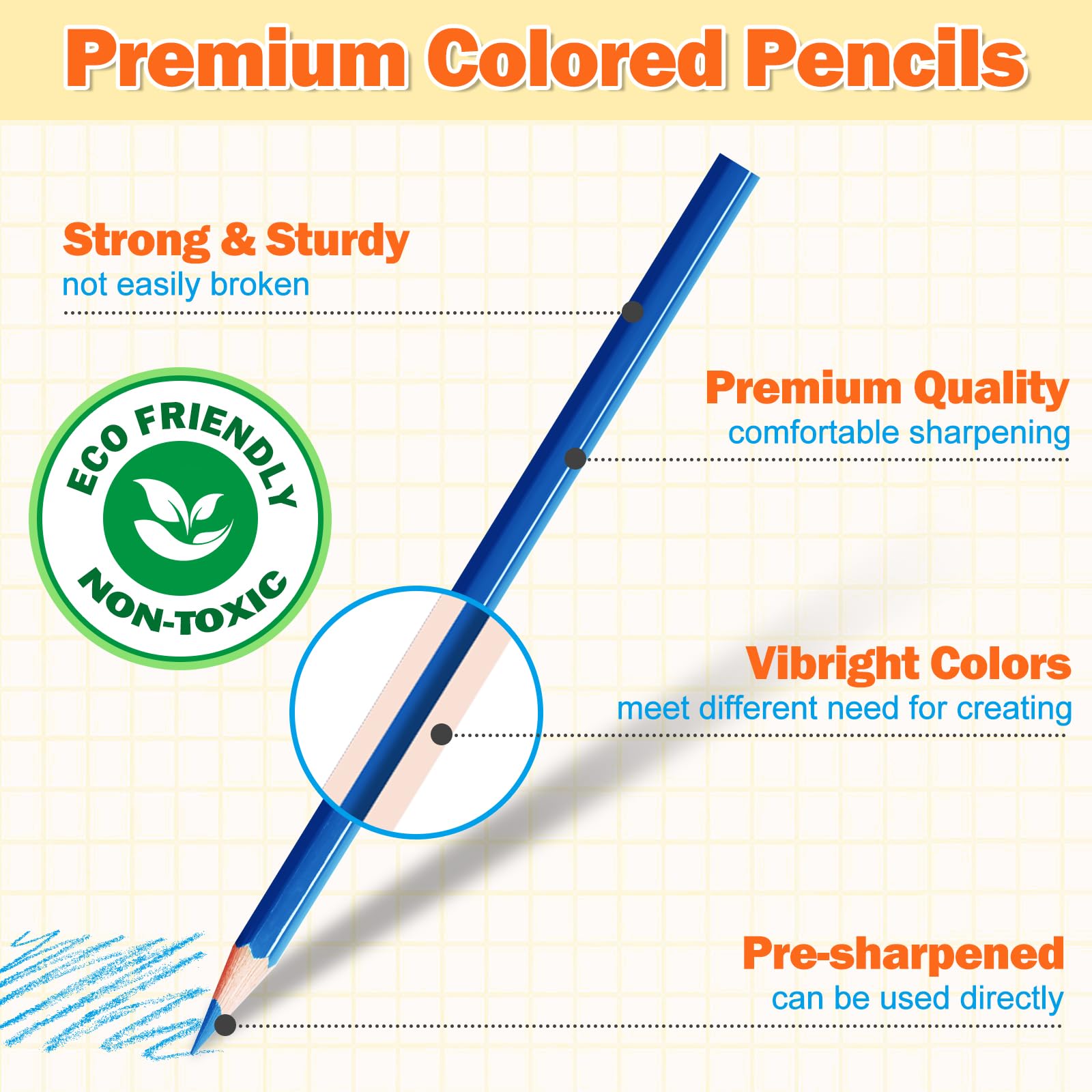 AuroTops vibrant color pencils deliver bold, smooth lines for art and crafts.