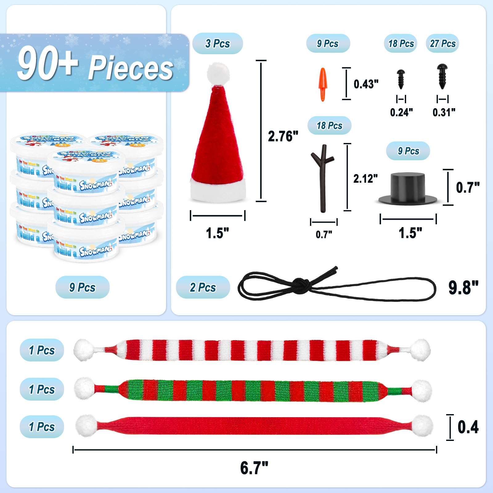 Aursy scarf and hat accessories for personalized snowmen