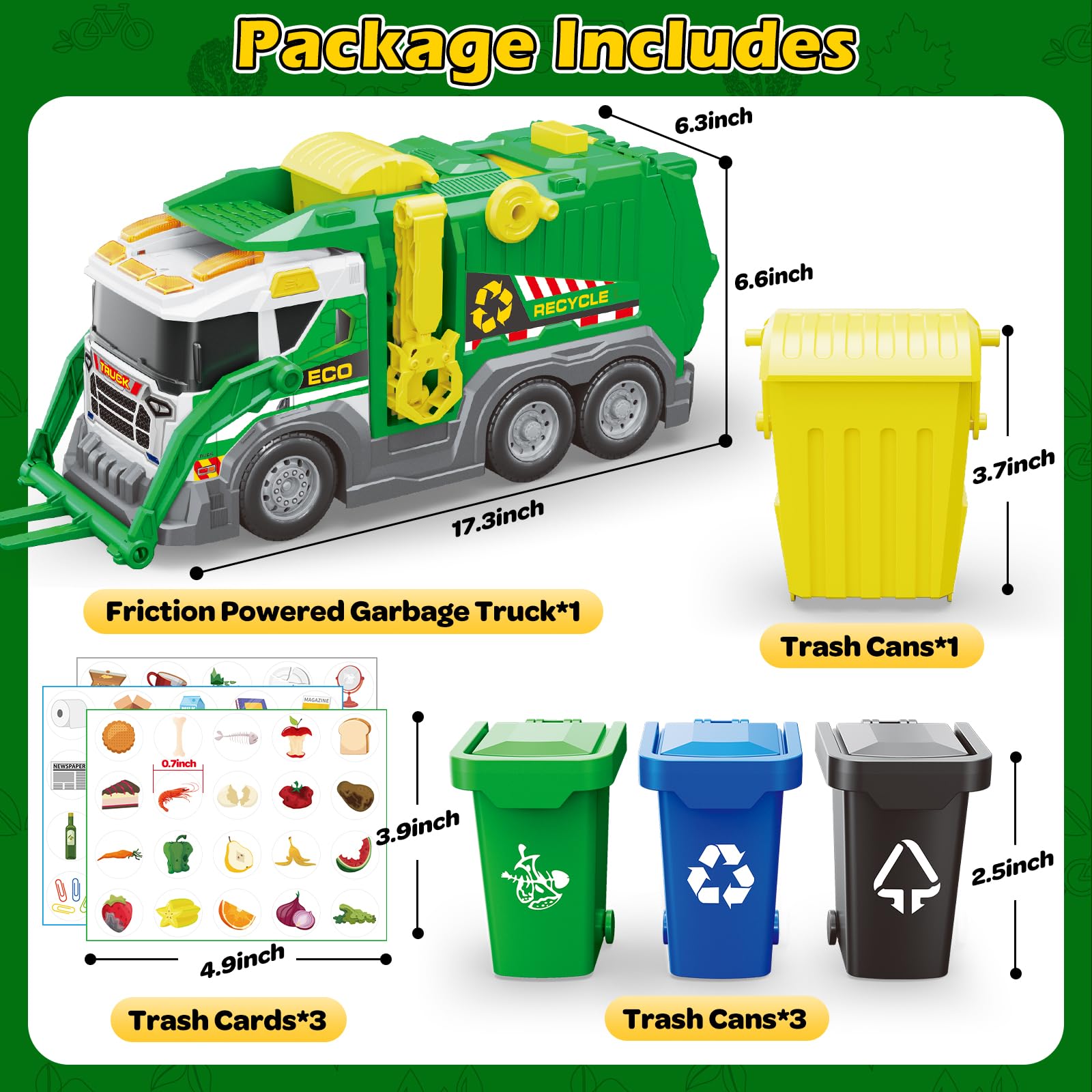 AuroTops mini red trash bin supports sorting play and color differentiation
