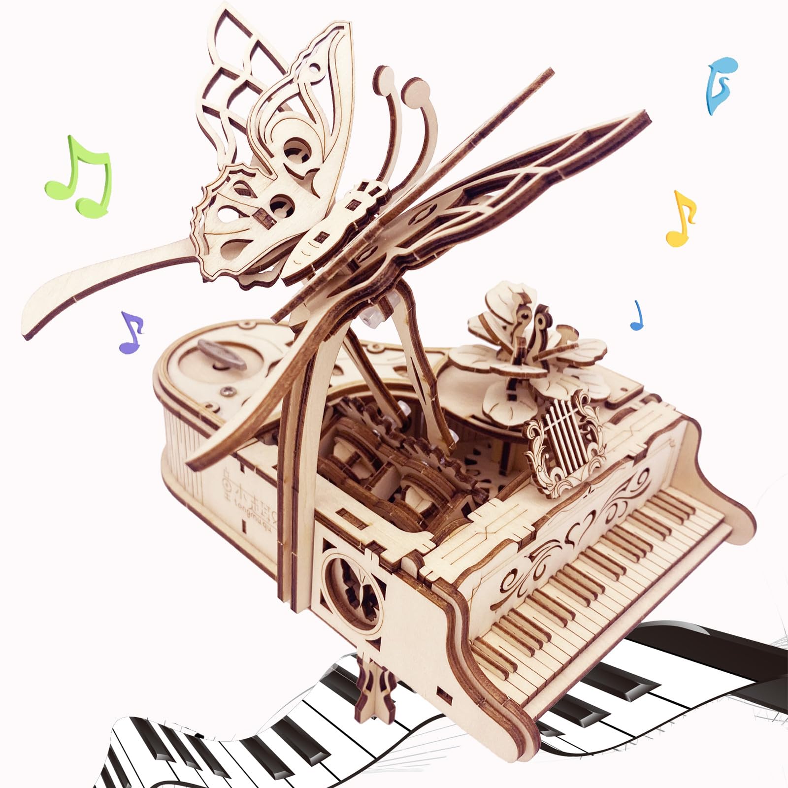 auryee piano DIY music box kit being assembled for a relaxing craft session