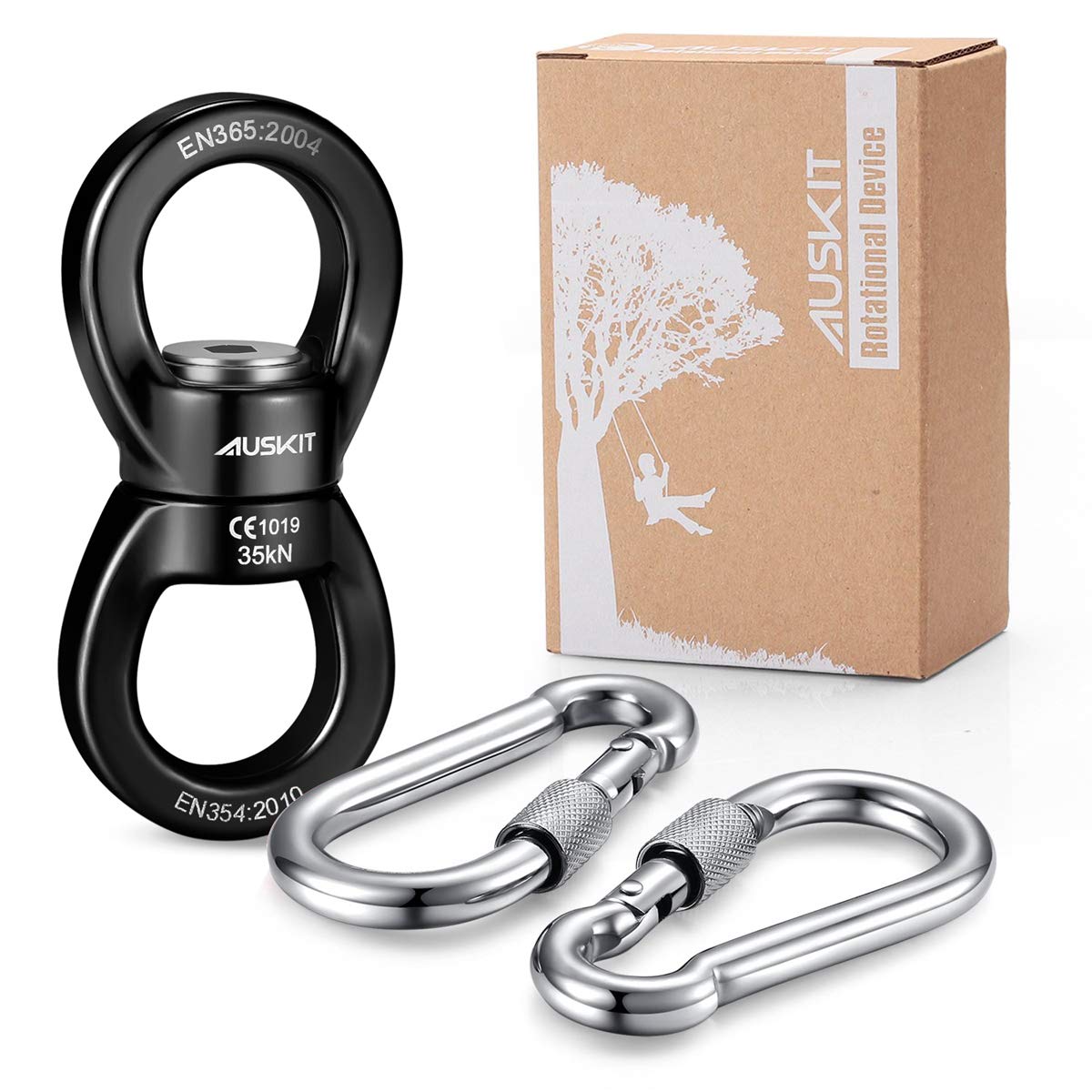 AusKit black swing swivel showing silent, frictionless 360° rotation for smooth swinging.