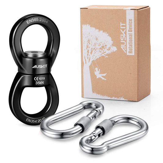 AusKit black swing swivel showing silent, frictionless 360° rotation for smooth swinging.