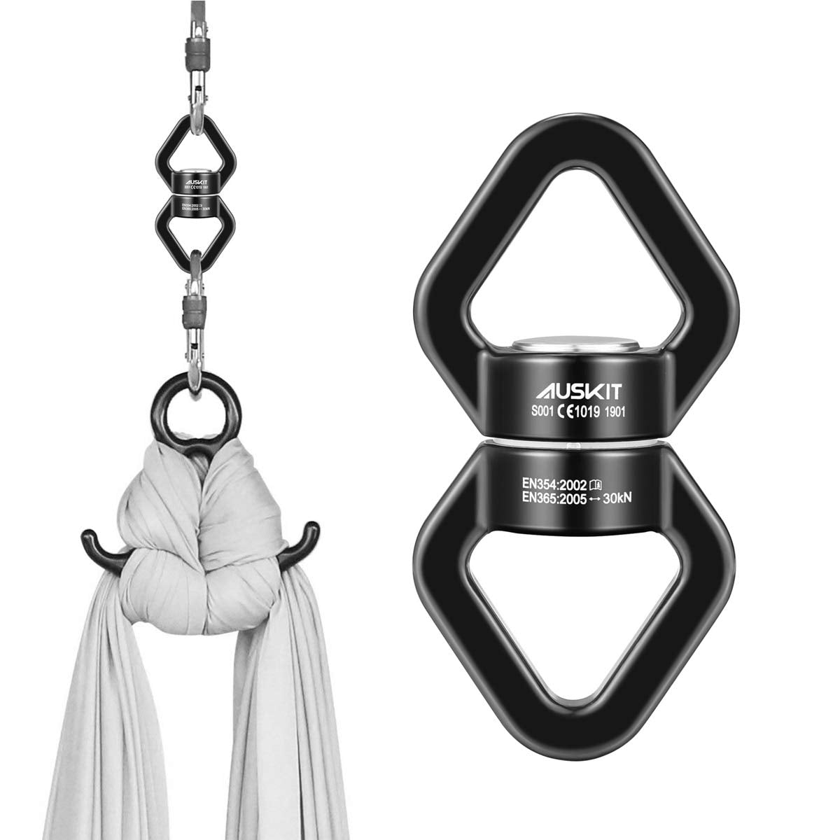 AusKit snap hook set included for quick attachment and removal.