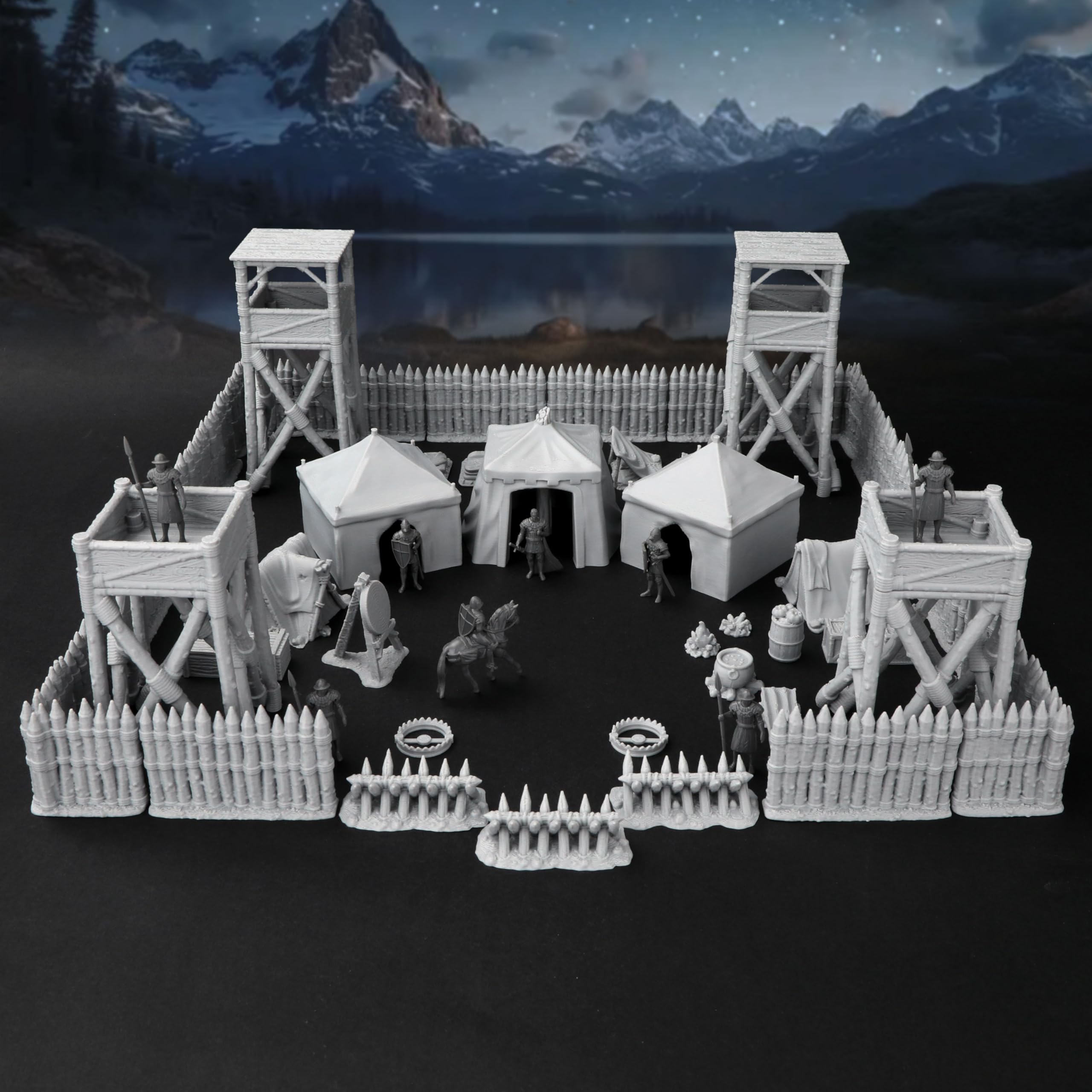 AUSPDICE AF676 watchtower enhances battlefield immersion with detailed 3D-printed texture.