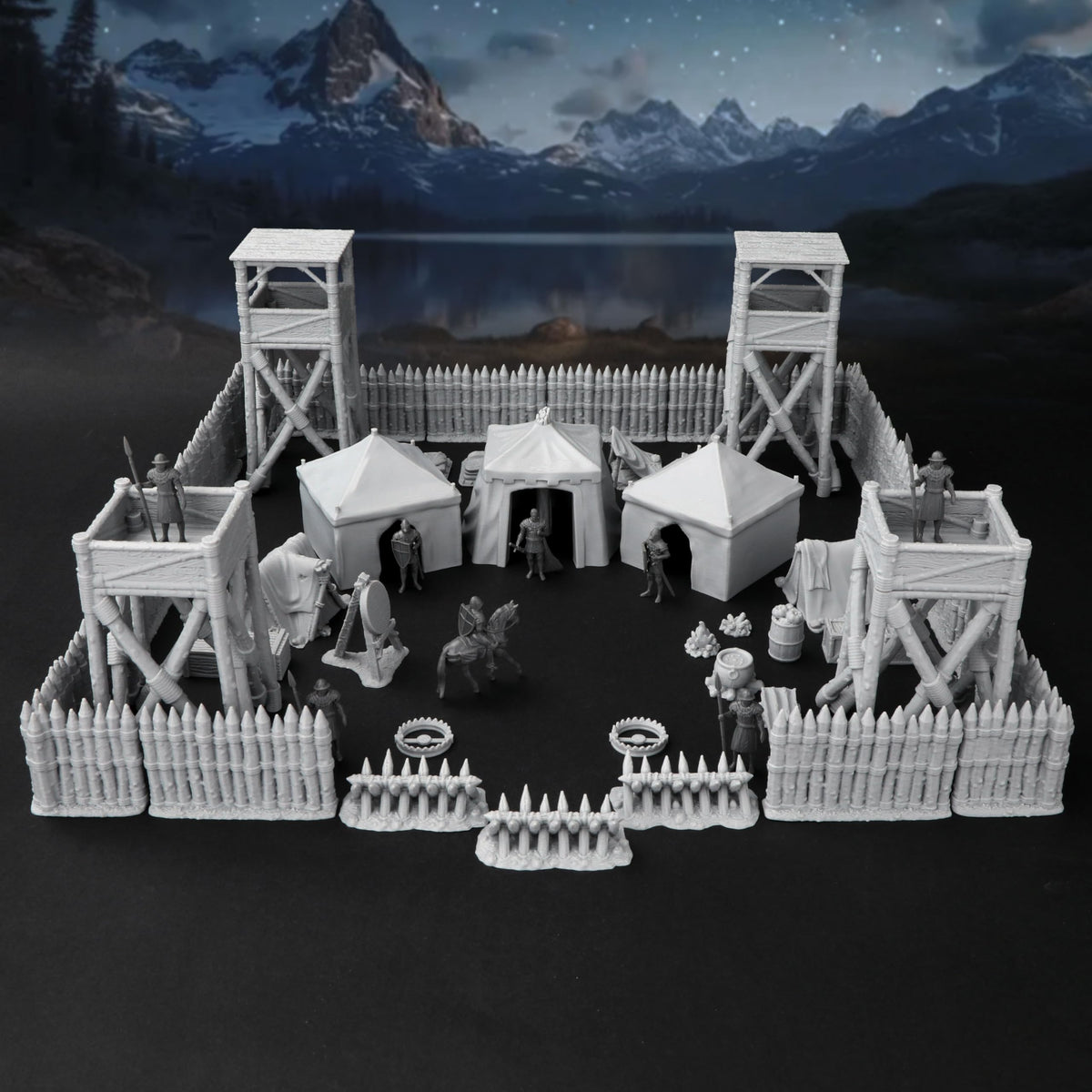 AUSPDICE AF676 watchtower enhances battlefield immersion with detailed 3D-printed texture.