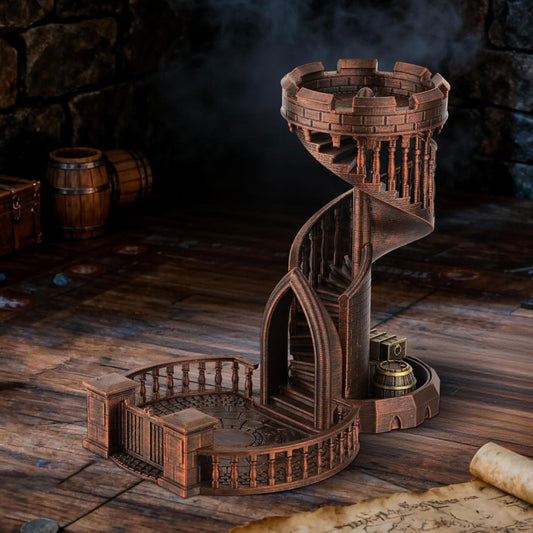 Auspdice DND dice rolling tower castle showcases fair results for D&D sessions.