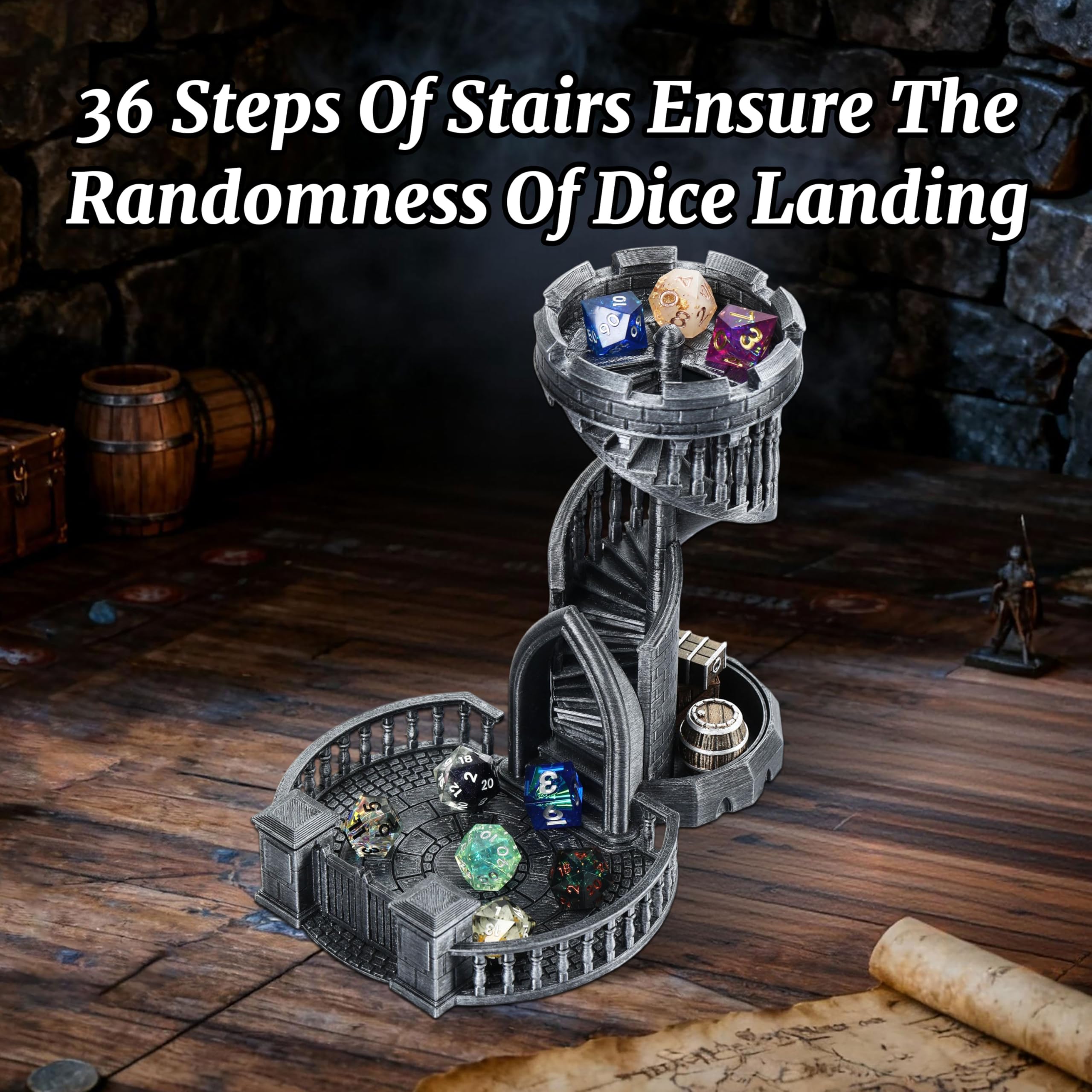 AUSPDICE DND dice tower packaging and contents shown for gifting