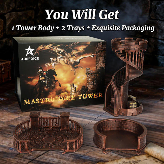 Auspdice dice trays enable controlled rolls and keep your table clean.