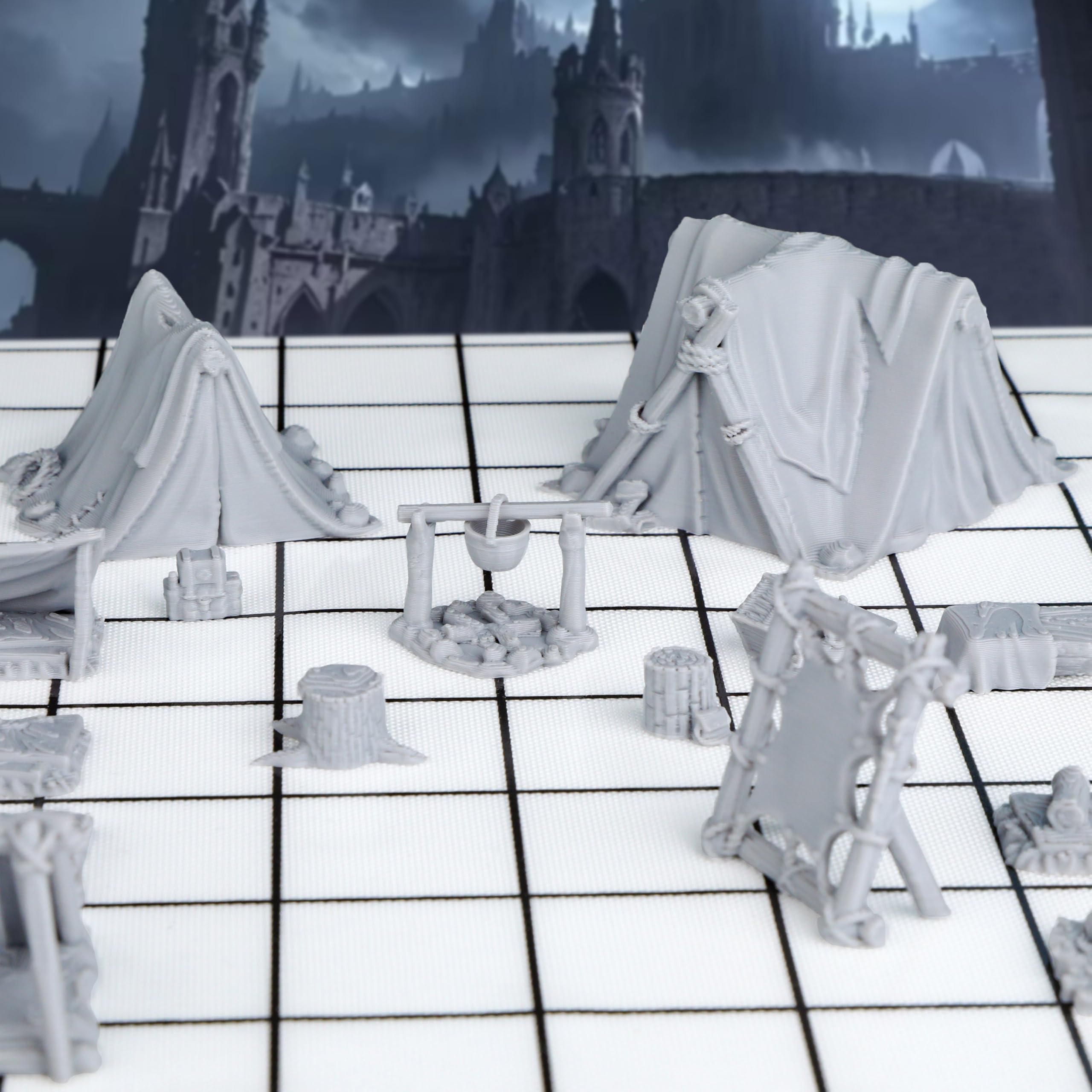 Auspdice high-detail 3D printed miniatures with durability for frequent play.