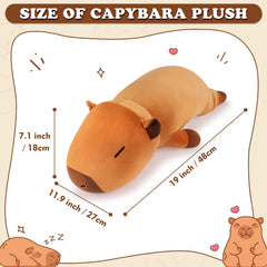Auspicious Beginning 19-inch Capybara plush side angle for portable comfort