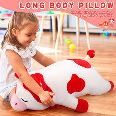 Auspicious Beginning Mushroom Cow plush in a bedroom decor setup