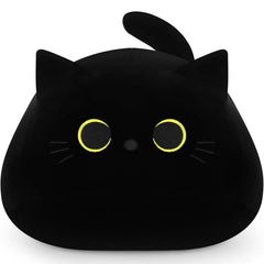 Auspicious Beginning black cat plush 19-inch front view for cozy hugs