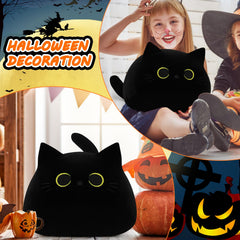 Auspicious Beginning black cat plush eyes detail adds irresistible charm