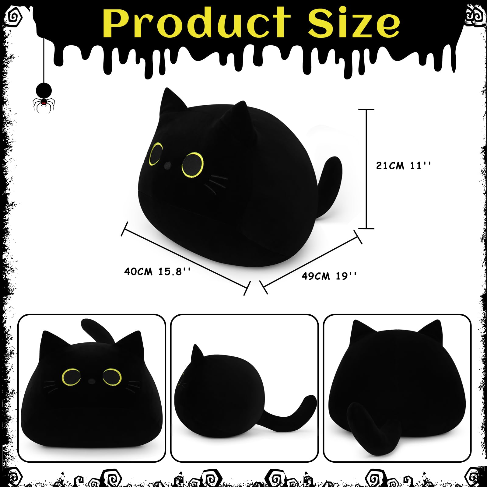 Auspicious Beginning black cat plush nose beard detail