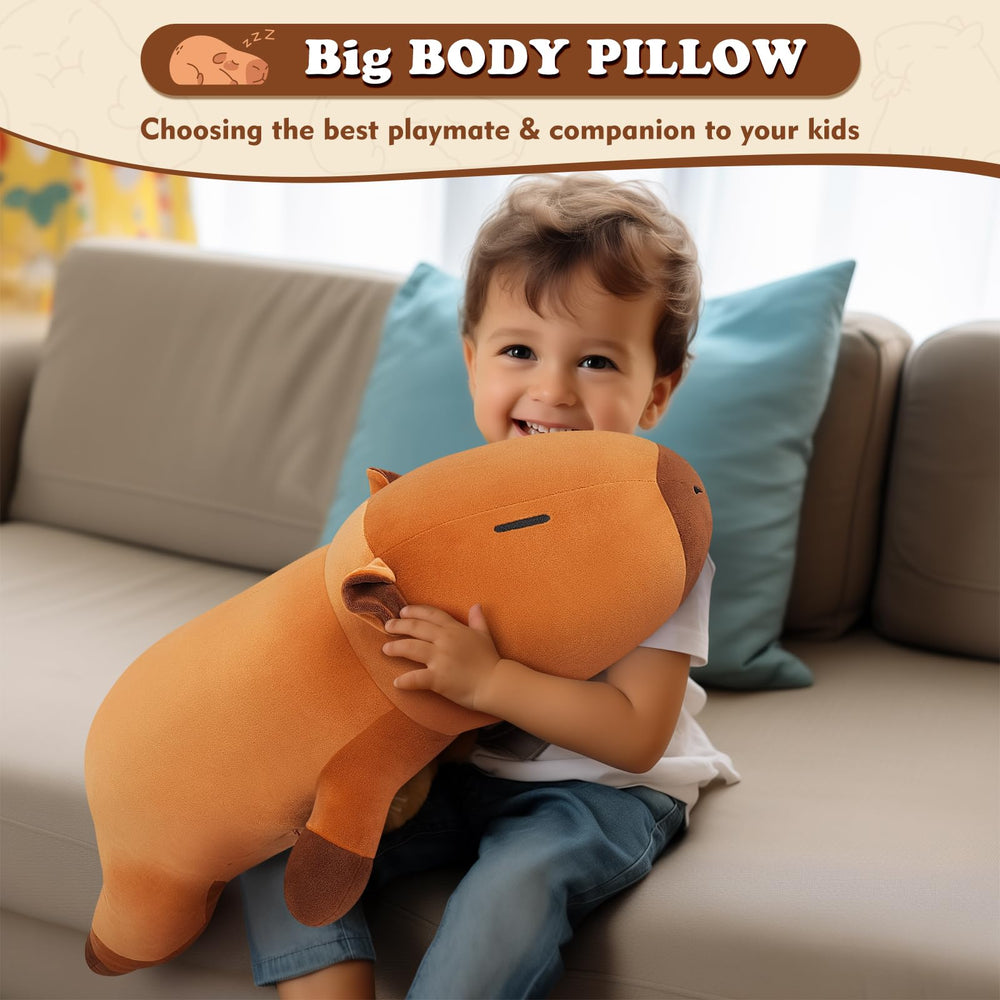 Auspicious Beginning Capybara plush fabric close-up shows soft durable material
