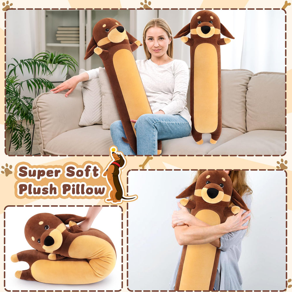 Auspicious Beginning dachshund plush used for kids' imaginative play.