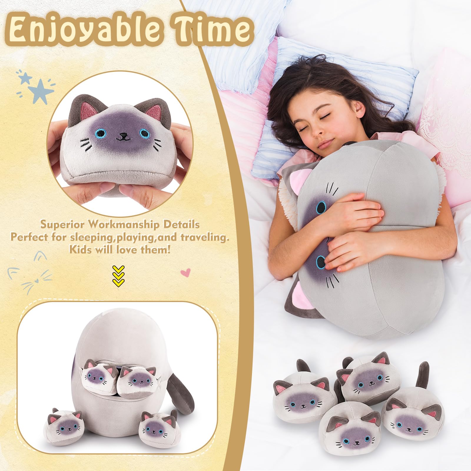 Auspicious Beginning gift-ready cat plush for kids and friends