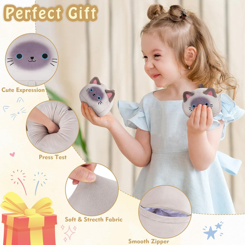 Auspicious Beginning kawaii cat plush face detail for charm