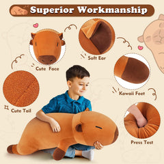 Auspicious Beginning large capybara stuffed animal as a huggable kid companion.