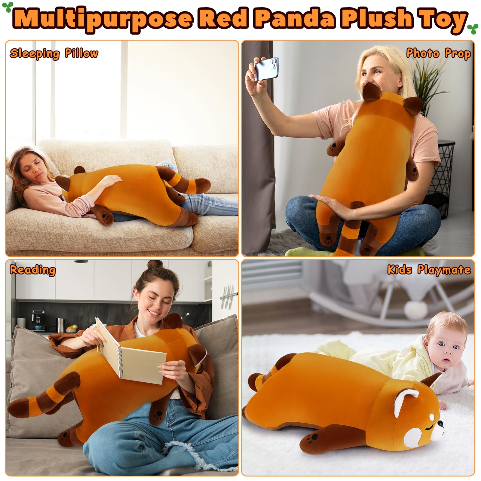 Auspicious Beginning red panda plush during playtime invites imaginative stories and comfort