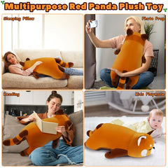 Auspicious Beginning red panda plush during playtime invites imaginative stories and comfort