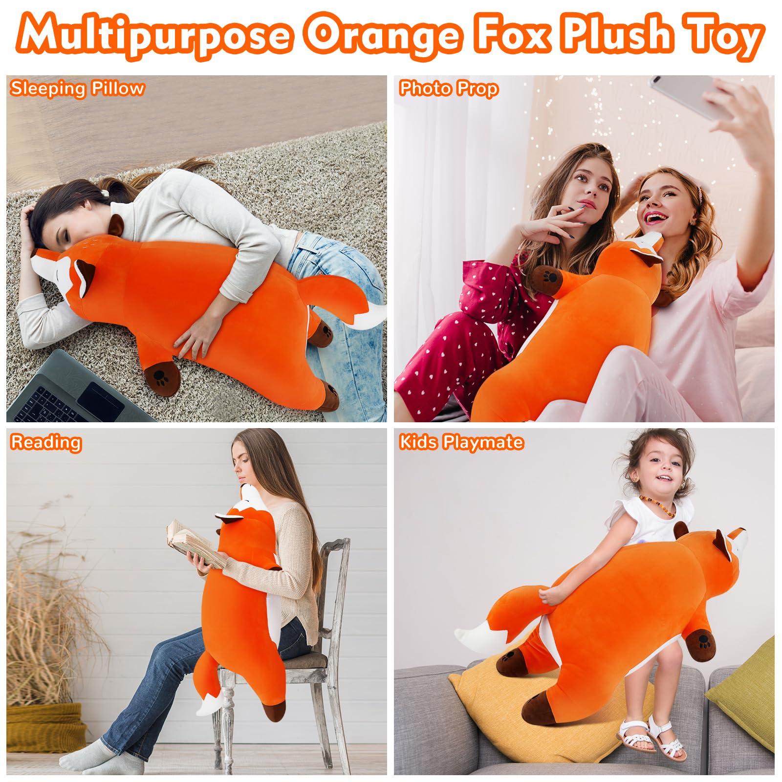 Auspicious Beginnings vacuum-packed fox plush recovers quickly to fluffy state.