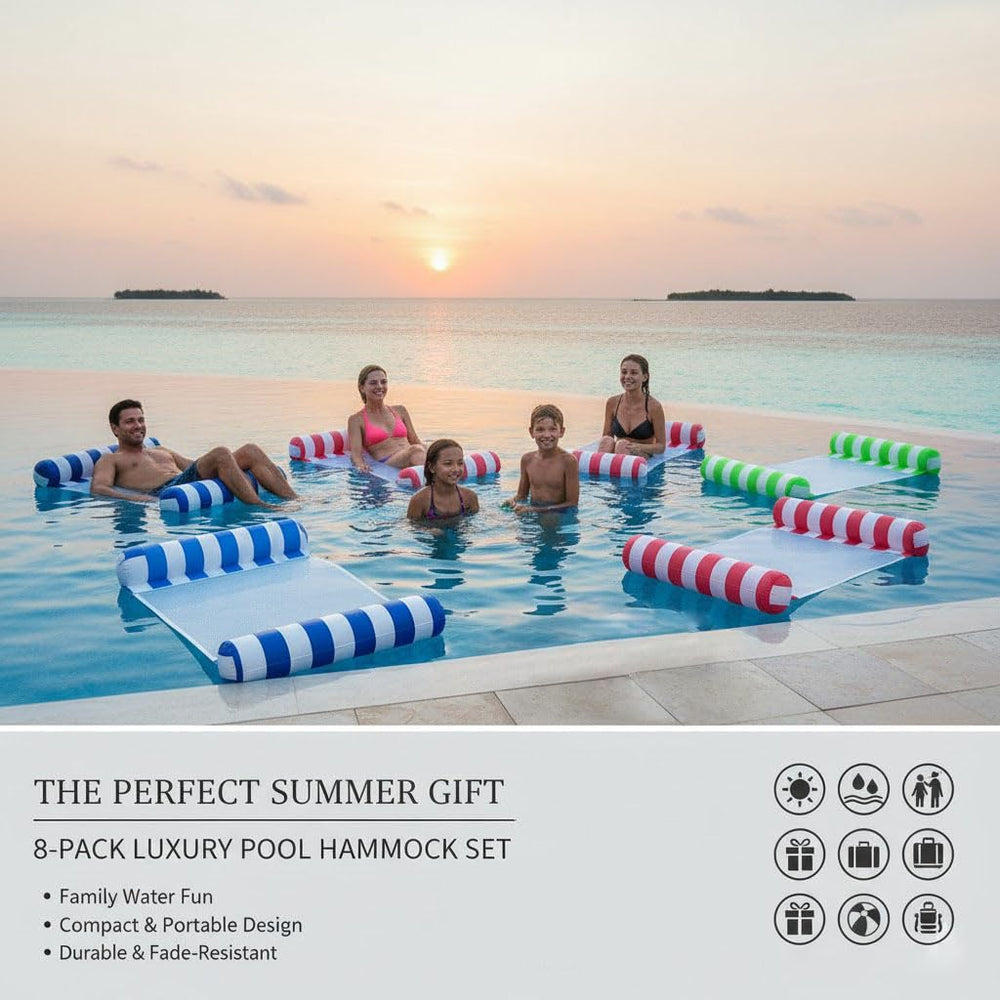 Auspicious Rain 8-pack durable vinyl construction for long-lasting pool use.